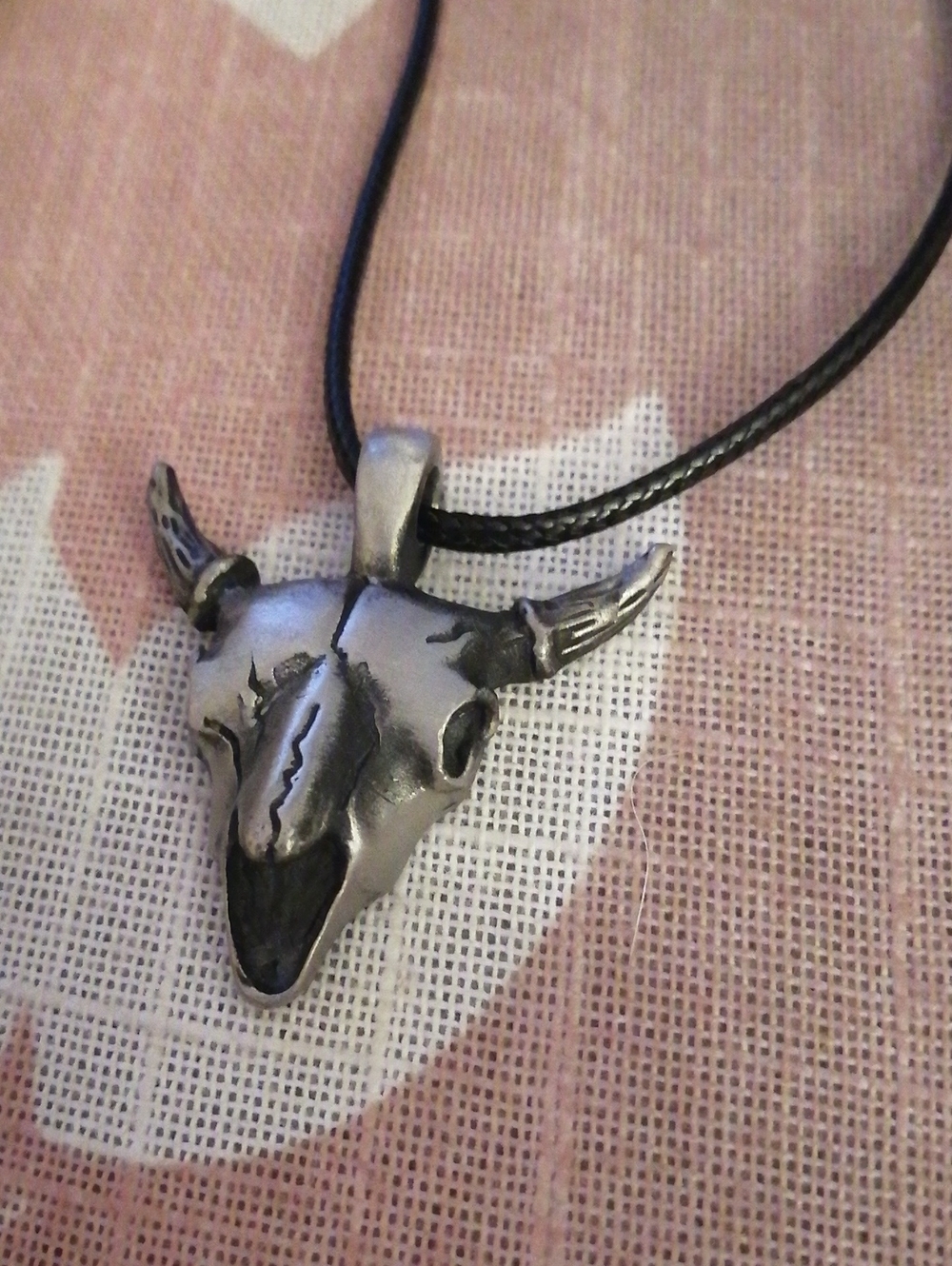 Tribal Style Metal Steer Skull Pendant Honoring Wild Creatures Of Land, Sea, Sky
